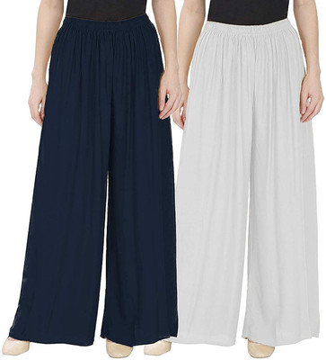 TAREEKA Regular Fit Women Blue, White Trousers