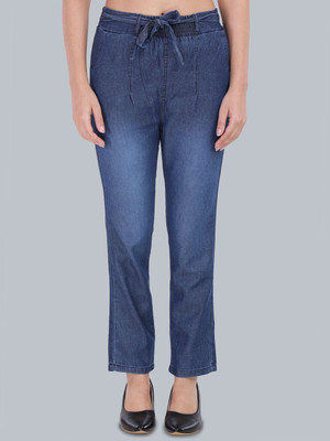 MM-21 Fashion Straight Fit Women Dark Blue Trousers