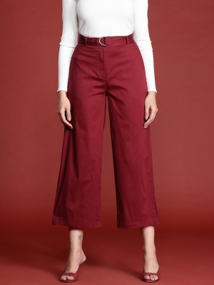 all about you Regular Fit Women Maroon Trousers