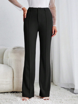 Elyraa Relaxed Women Black Trousers