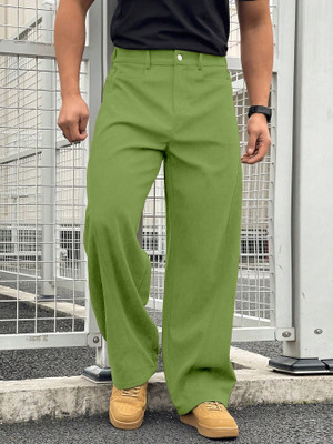 Rajovati Slim Fit Men Light Green Trousers