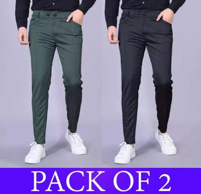 Kpkrathore Regular Fit Men Black, Purple Trousers