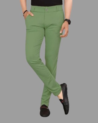 ISUEL FAB Regular Fit Men Light Green Trousers