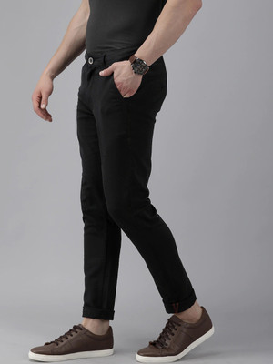 FUBAR Slim Fit Men Black Trousers