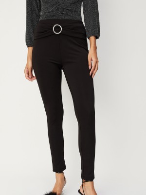 MAX Regular Fit Women Black Trousers