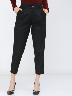 Tokyo Talkies Tapered Women Black Trousers