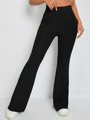 NEXT ONE Flared Women Black Trousers