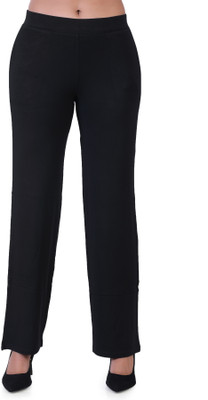 Laasa Sports Regular Fit Women Black Trousers