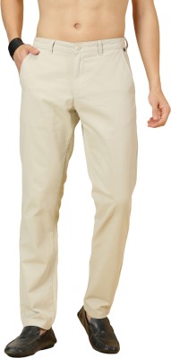 THOMAS SCOTT Slim Fit Men Cream Trousers