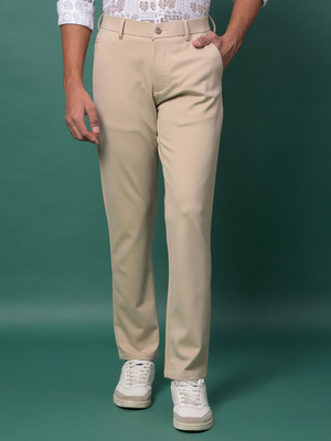 CRIMSOUNE CLUB Slim Fit Men Beige Trousers