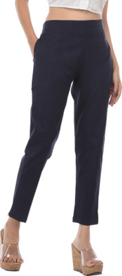 TRUELADY Regular Fit Women Dark Blue Trousers