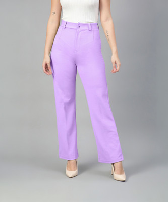 Gling Regular Fit Women Purple Trousers