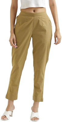 HouseOfCommon Slim Fit Women Beige Trousers
