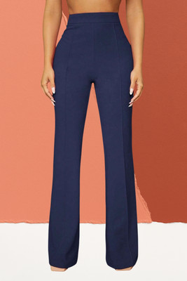 SKD TRENDZ Comfort Fit, Regular Fit Women Dark Blue Trousers