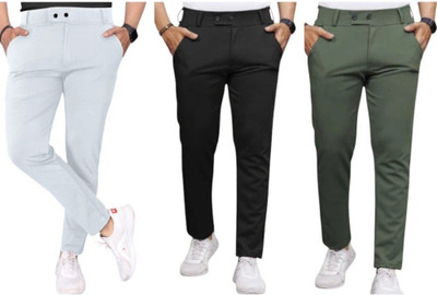 ADVIK FASHION HUB Slim Fit, Comfort Fit Men Green, Black, Grey Trousers