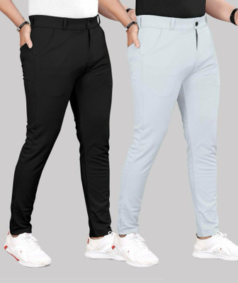 Firstlook Regular Fit Men Black, Grey Trousers