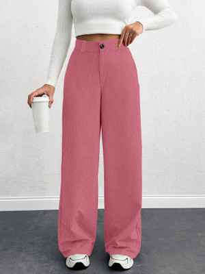 Rajovati Loose Fit Women Pink Trousers