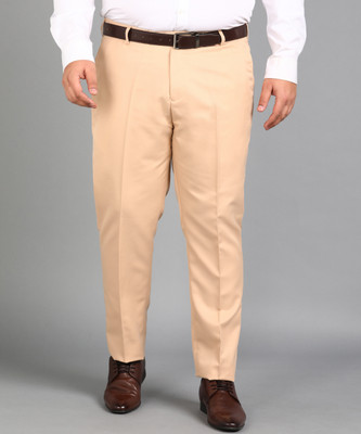 METRONAUT PLUS Plus Size Slim Fit Men Beige Trousers