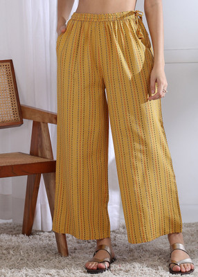KANCHUK Regular Fit Women Yellow Trousers