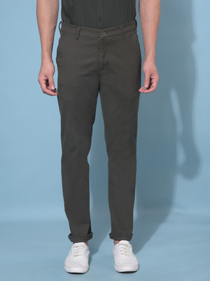 CRIMSOUNE CLUB Slim Fit Men Dark Green Trousers