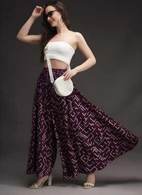 NEXSUS APPARELS Flared Women Maroon Trousers