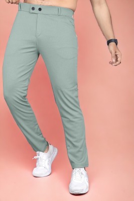 INDICLUB Slim Fit Men Light Green Trousers