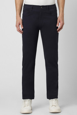 PETER ENGLAND Slim Fit Men Dark Blue Trousers