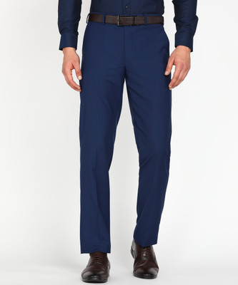PARK AVENUE Regular Fit Men Dark Blue Trousers