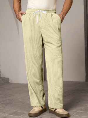 COMBRAIDED Loose Fit Men Beige Trousers