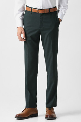 VAN HEUSEN Slim Fit Men Green Trousers