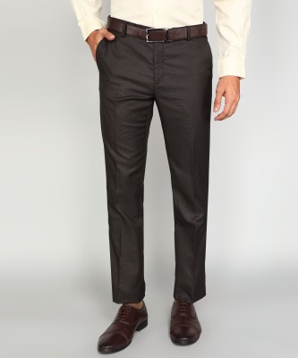 ARROW Regular Fit Men Brown Trousers