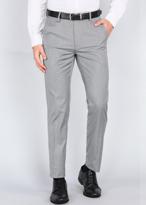 PETER ENGLAND Regular Fit Men Grey Trousers