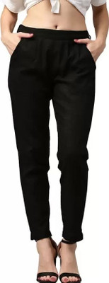 HouseOfCommon Comfort Fit Women Black Trousers