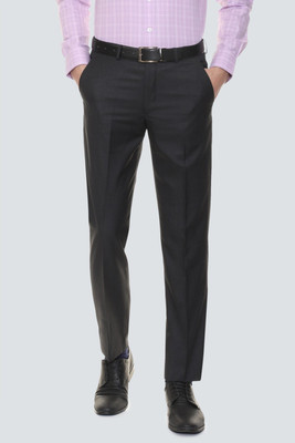 LOUIS PHILIPPE Regular Fit Men Black Trousers