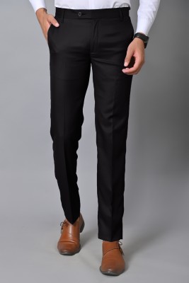 Satystyle Slim Fit Men Black Trousers