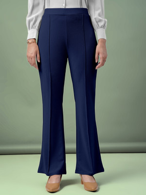 FUBACK Regular Fit Women Blue Trousers