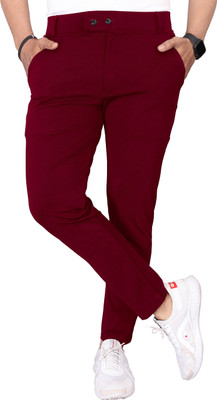 P S Traders Regular Fit Men Maroon Trousers