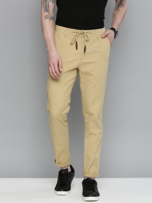 The Indian Garage Co. Slim Fit Men Beige Trousers