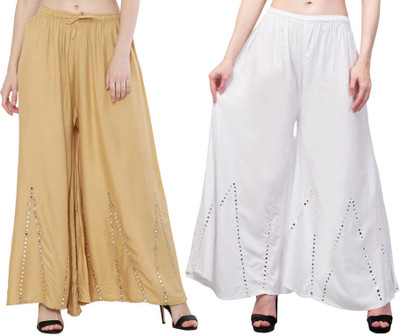 SMAASUM Comfort Fit Women White Trousers