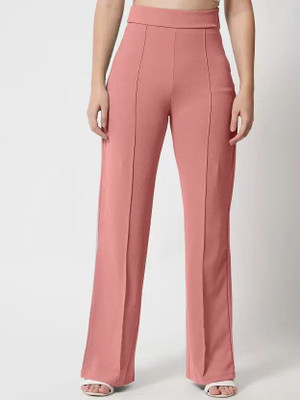 OOWL Regular Fit Women Pink Trousers