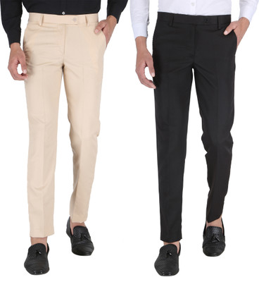 SEVEN HUNTERS Regular Fit Men Beige, Black Trousers
