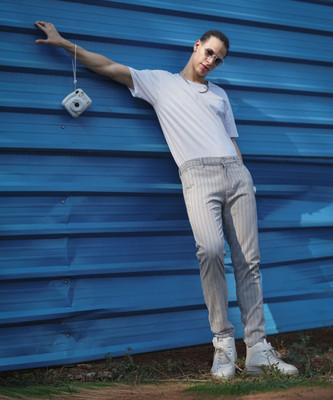 The Indian Garage Co. Slim Fit Men Grey Trousers