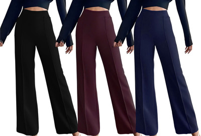 Kintu Parantu Regular Fit Women Black, Maroon, Blue Trousers