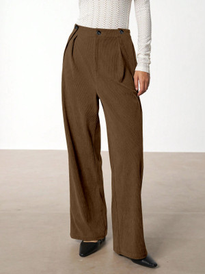 Rajovati Loose Fit Women Brown Trousers