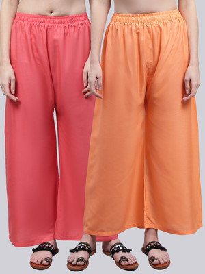 VALLES365 by S.c. Flared Women Orange, Red Trousers