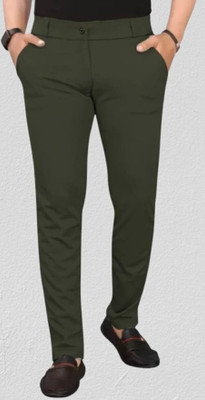 Advikfashion Slim Fit Men Green Trousers