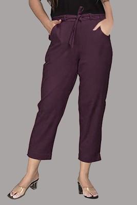 PREEGO Regular Fit Women Purple Trousers