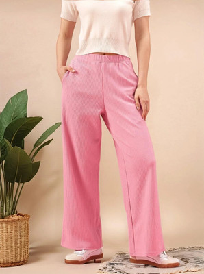 Dwarros Loose Fit Women Pink Trousers