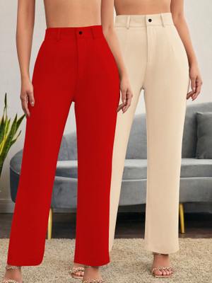 Toochki Relaxed Women Beige Trousers