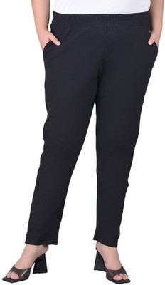 Comfort Lady Regular Fit Women Black Trousers